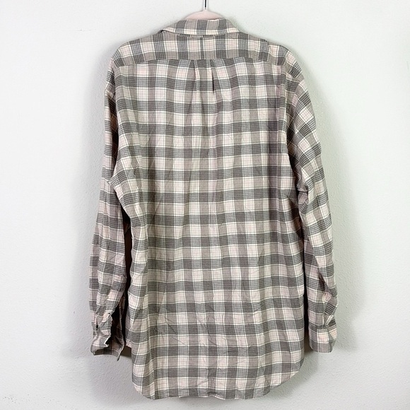 Ralph Lauren Button Down Shirt Brown Light Pink Plaid Blake Vintage size Large - Picture 6 of 6